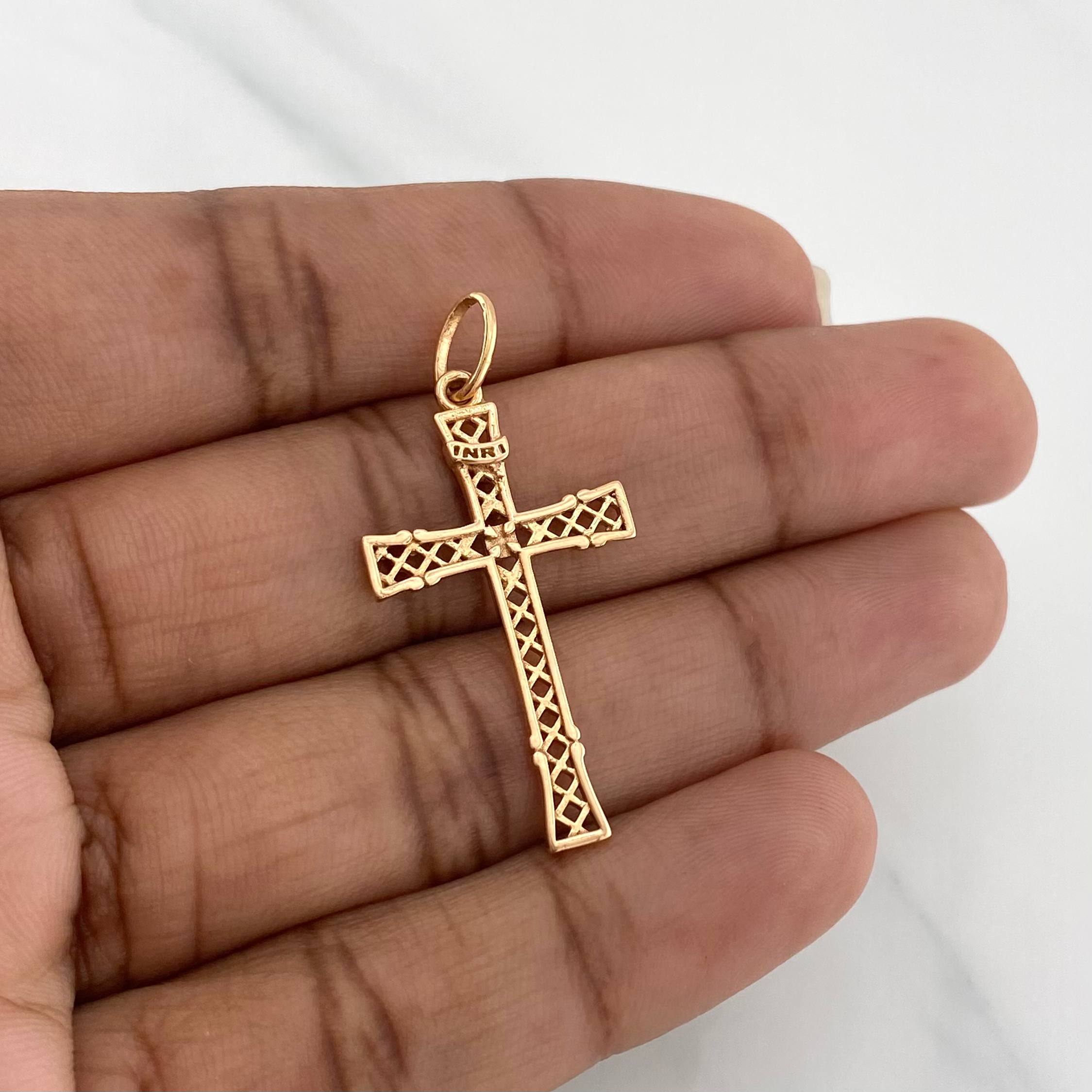 Dije Cruz 1.75 g / 1 1/2 in Oro Rosa 18K