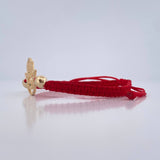 Pulsera Tejida Roja Mano Hamsa 1.55gr / 5mm Oro Amarillo 18K %
