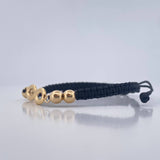 Pulsera Tejida Negra Infito 1.3gr / 5mm Oro Amarillo 18K %