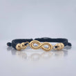Pulsera Tejida Negra Infito 1.3gr / 5mm Oro Amarillo 18K %