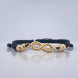 Pulsera Tejida Negra Infito 1.3gr / 5mm Oro Amarillo 18K %