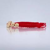 Pulsera Tejida Roja Billete Dólar 2gr / 5mm Oro Amarillo 18K %
