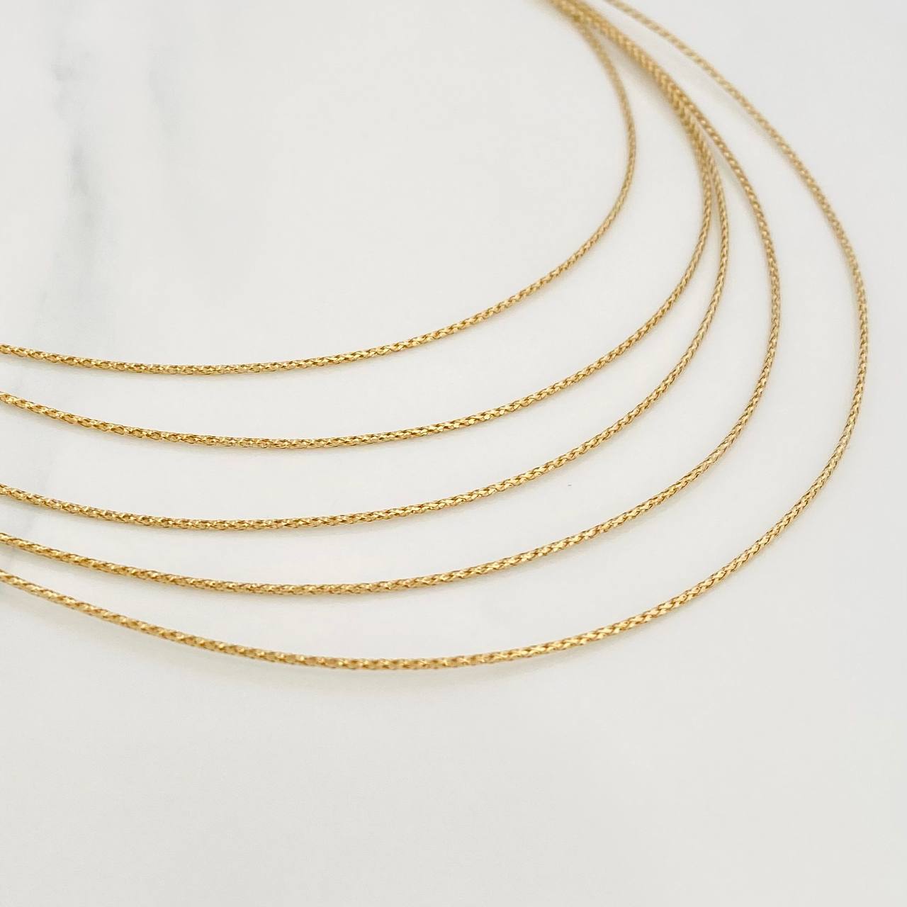 Cadena Cascada 5.75g / 18 in / 0.9mm Oro Amarillo 18K