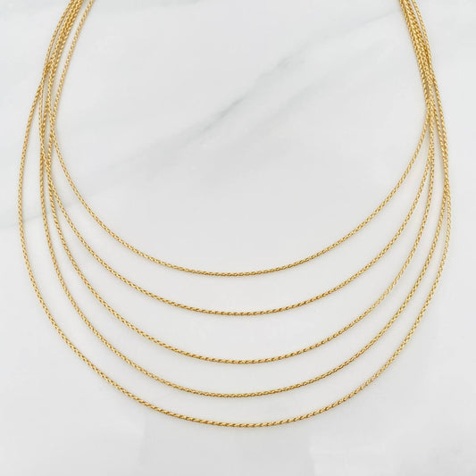 Cadena Cascada 5.75g / 18 in / 0.9mm Oro Amarillo 18K