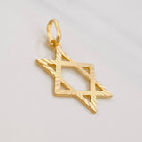 Pendant Star of David 1.05g / 1 in 18K Yellow Gold