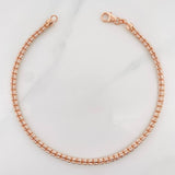 Bracelet Ice 4.5g / 7 3/4 in / 2.4mm Two White Rose Gold 18K