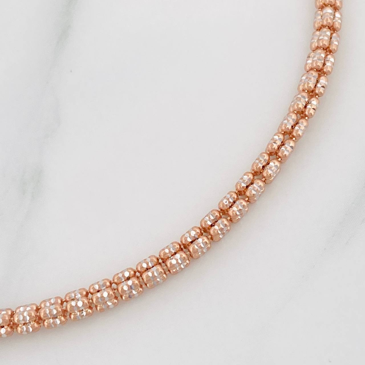 Bracelet Ice 6g / 8 1/4 in / 2.5mm Two White Rose Gold 18K