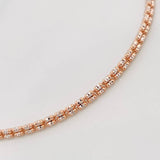 Pulso Ice 4.5g / 7 3/4 in / 2.5mm Dos Oros Blanco Rosa 18K