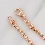 Pulso Ice 4.5g / 7 3/4 in / 2.5mm Dos Oros Blanco Rosa 18K