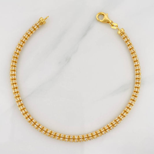 Bracelet Ice 8.9g / 8 in / 3.65mm Two Yellow White Gold 18K