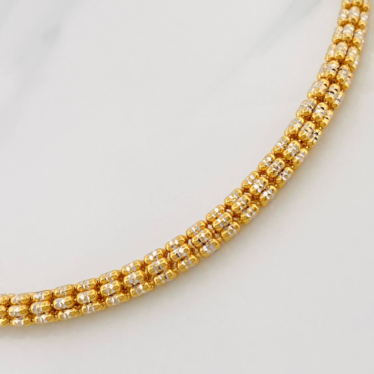Bracelet Ice 8.9g / 8 in / 3.65mm Two Yellow White Gold 18K