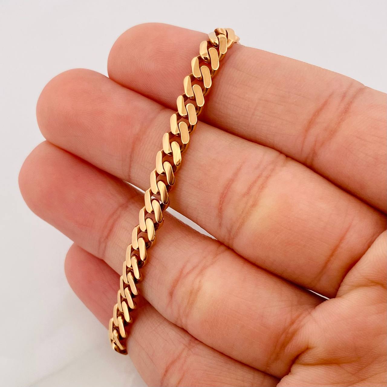 Pulso Cubano Infinito 6.1g / 7 1/4 in / 4.9mm Oro Rosa 18K