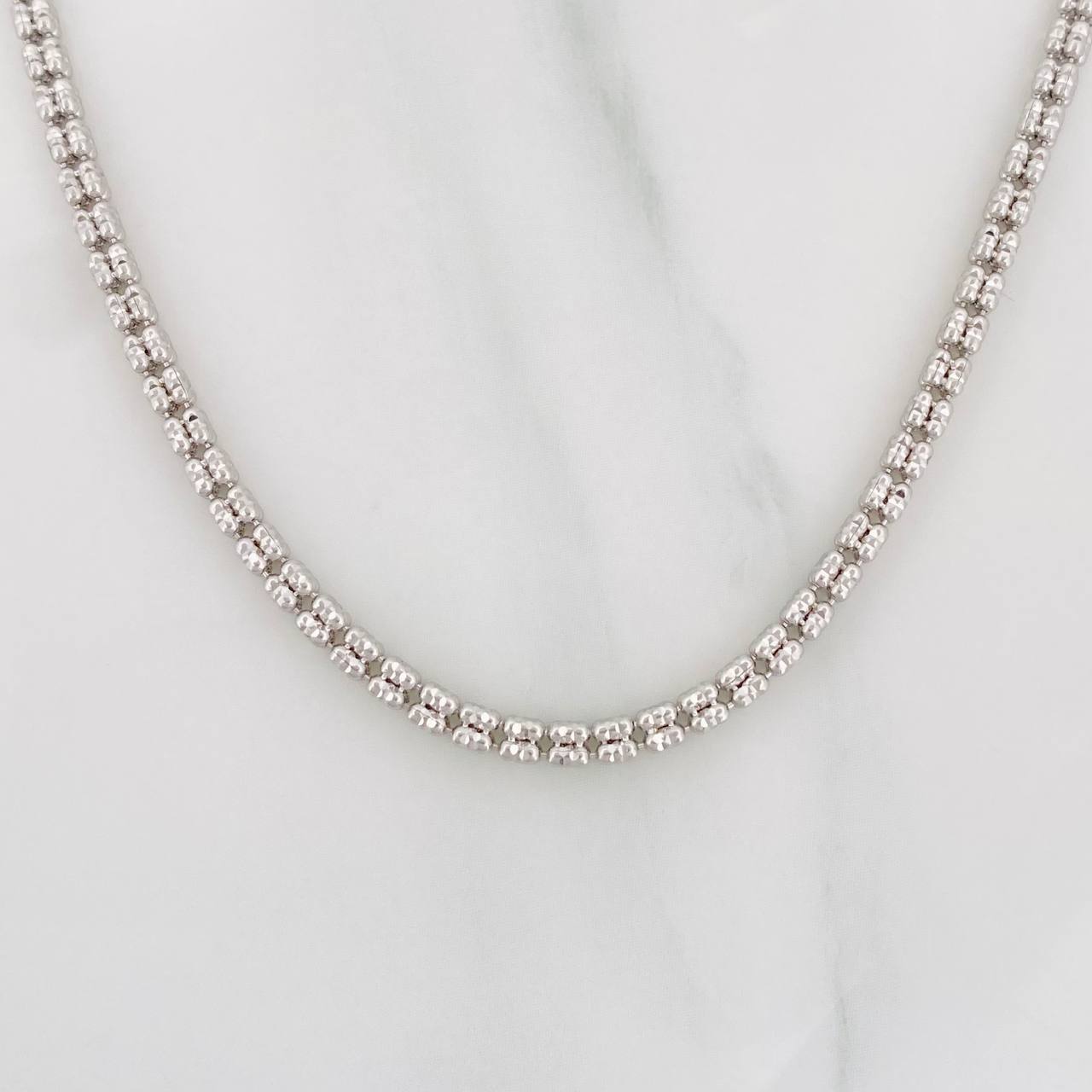 Cadena Ice 15.9g / 60cm / 2.55mm Oro Blanco 18K