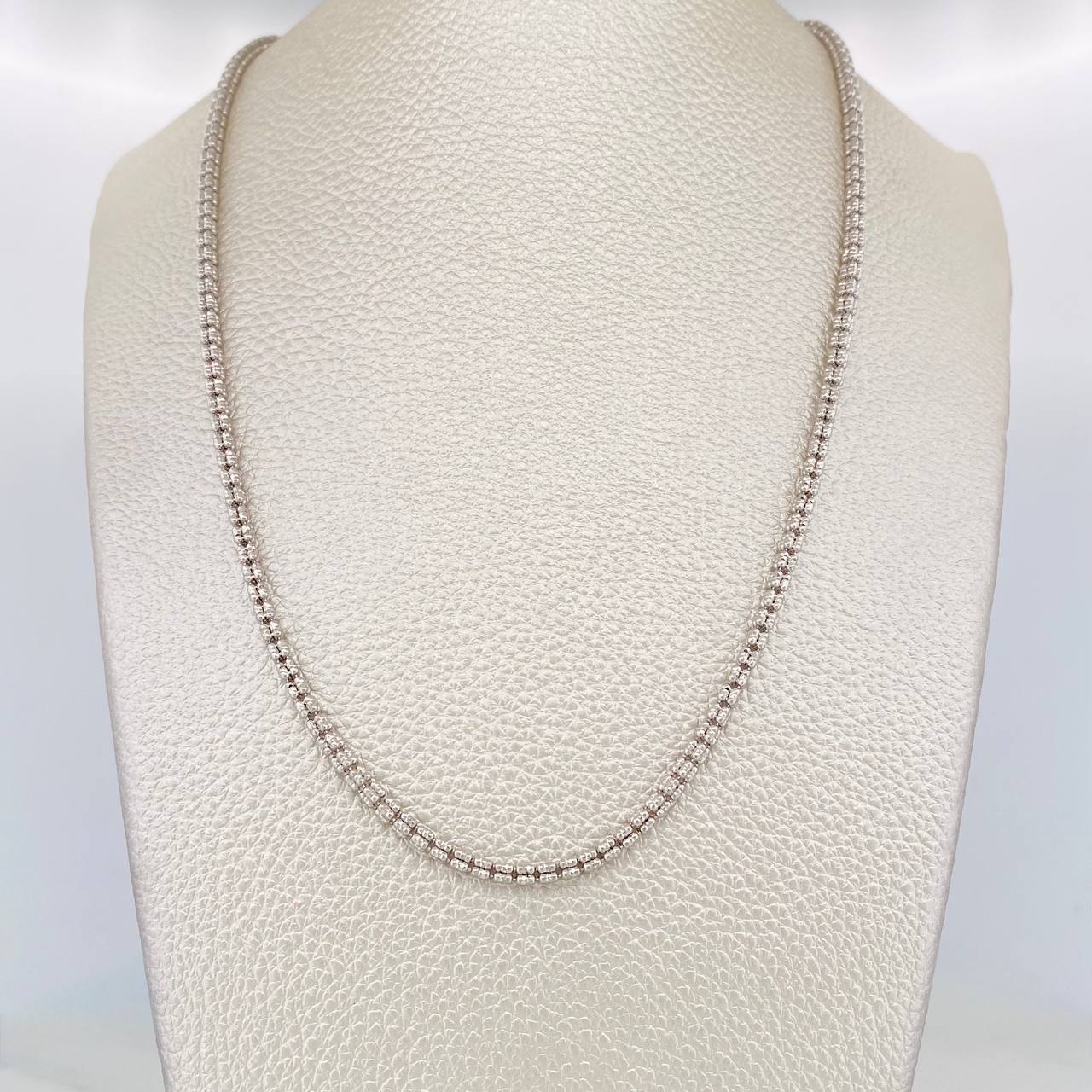 Cadena Ice 15.9g / 60cm / 2.55mm Oro Blanco 18K