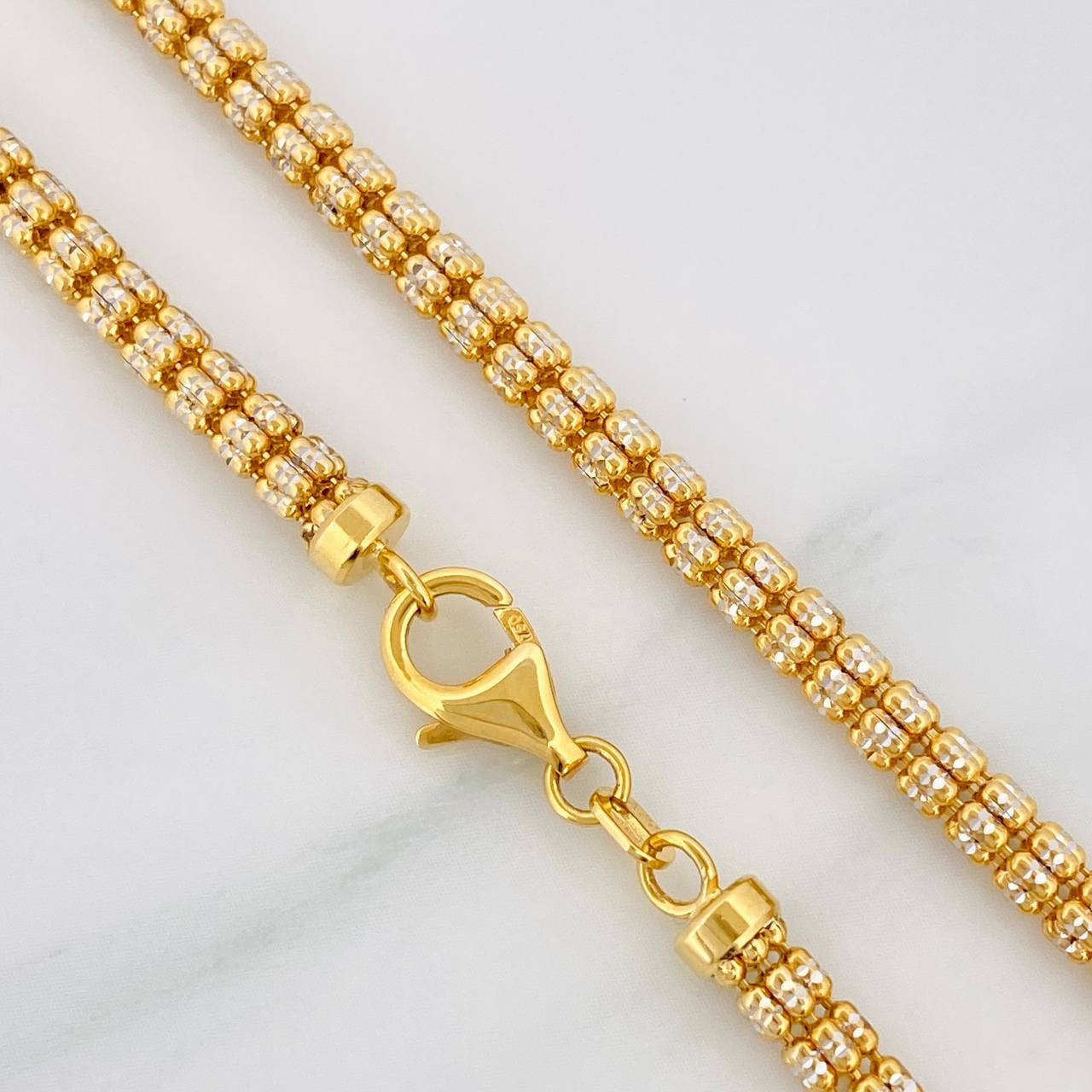 Cadena Ice 28.65g / 28 in / 3.7mm Dos Oros Amarillo Blanco 18K