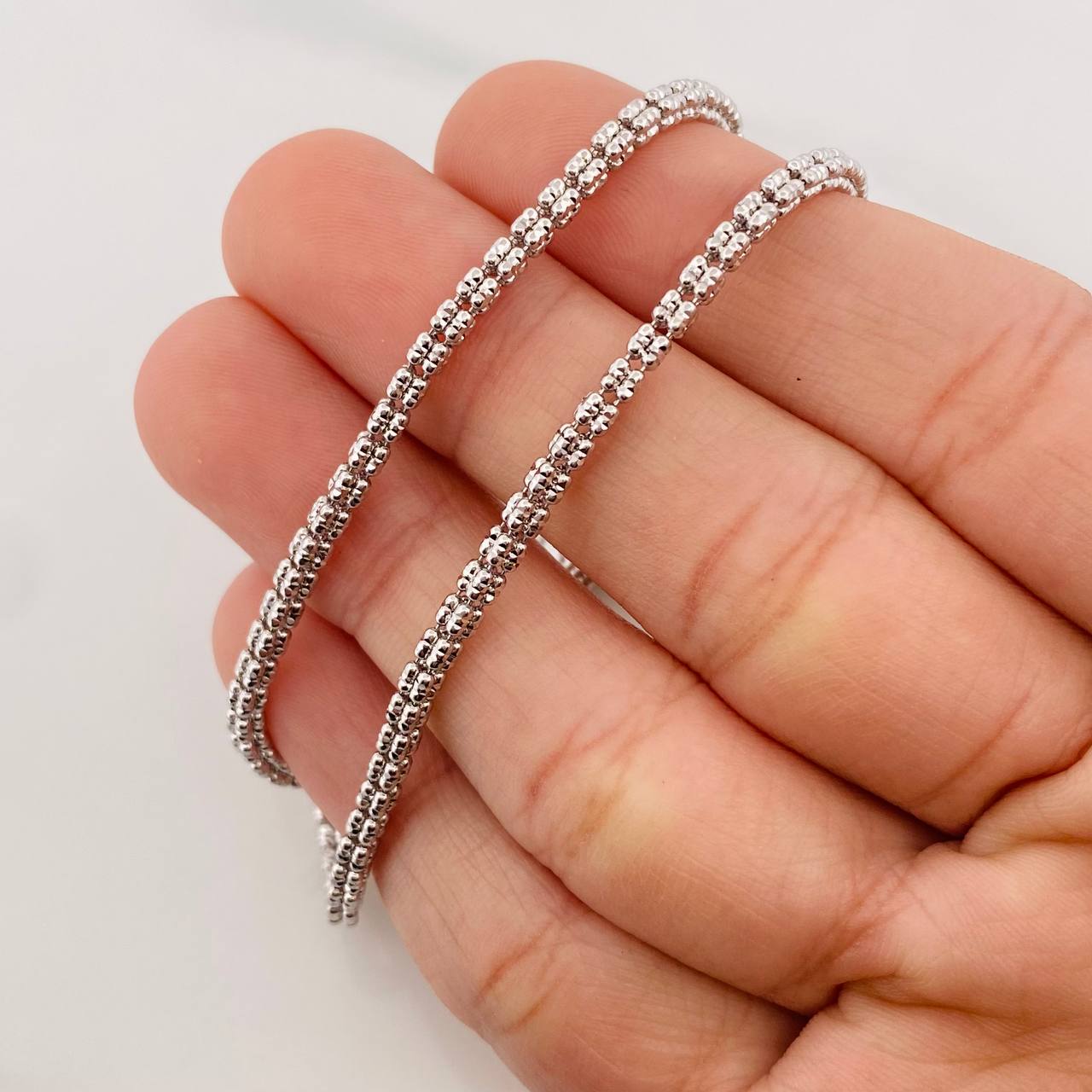 Cadena Ice 15.9g / 60cm / 2.55mm Oro Blanco 18K