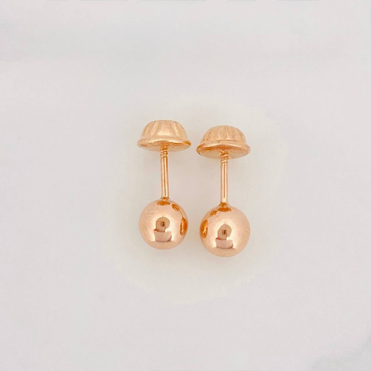 Topos Bola Lisa 0.6g / in / 6mm Oro Rosa 18K
