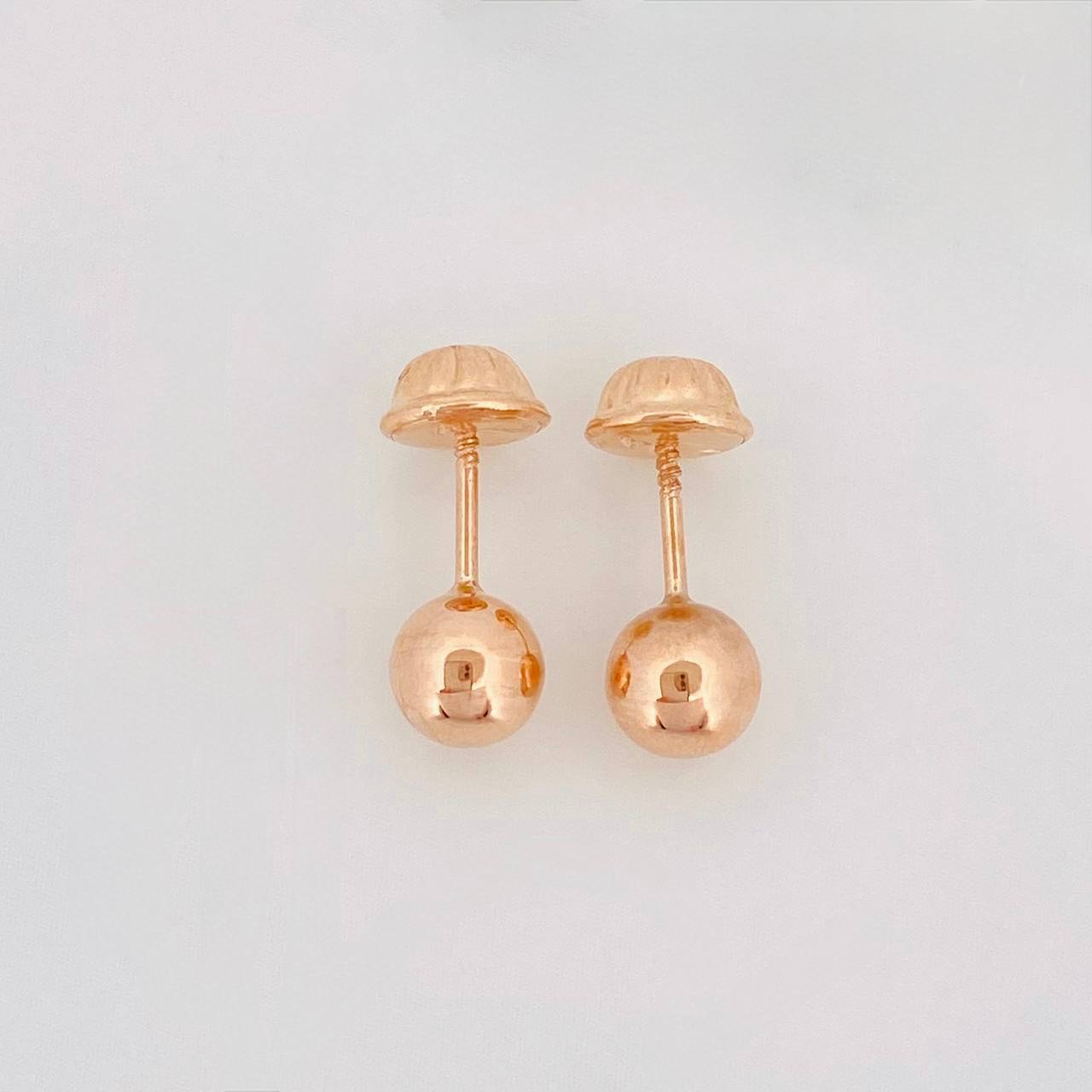 Topos Bola Lisa 0.6g / in / 6mm Oro Rosa 18K