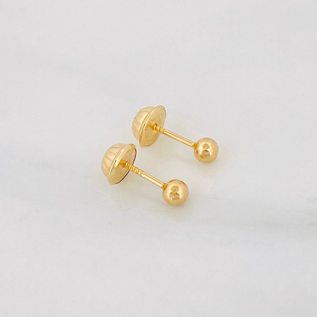 Topos Bola Lisa 0.4g / in / 3mm Oro Amarillo 18K