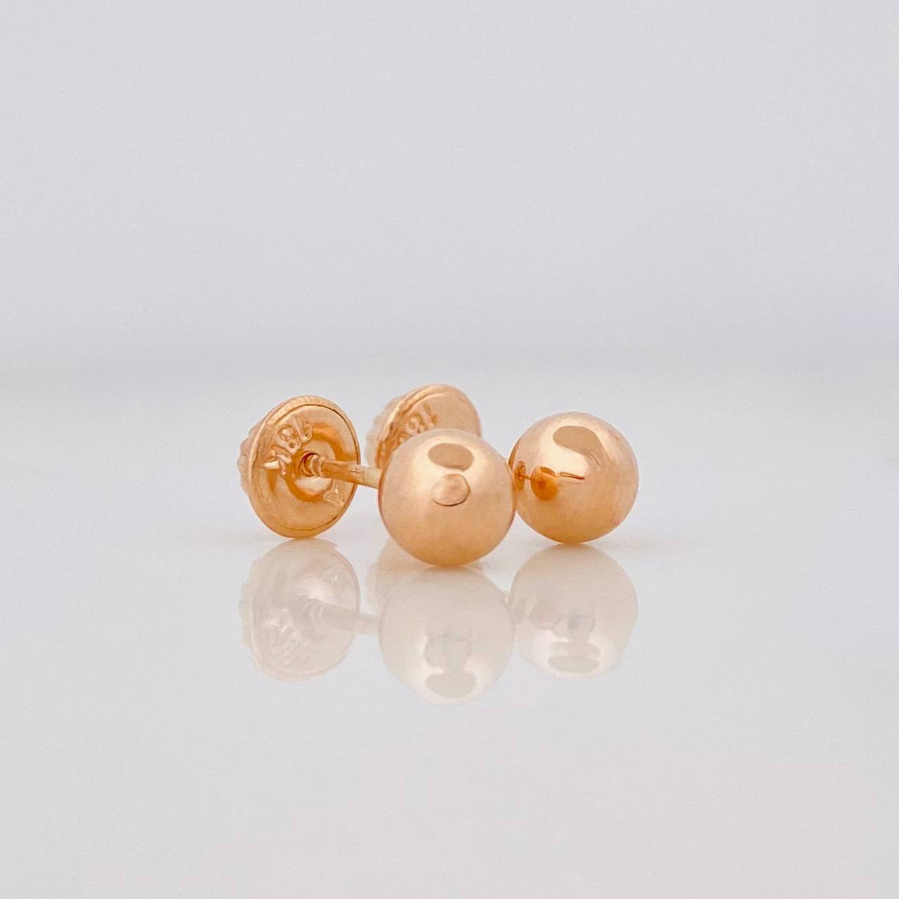 Plain Bead Stud Earrings 0.7g / in / 6mm 18K Rose Gold