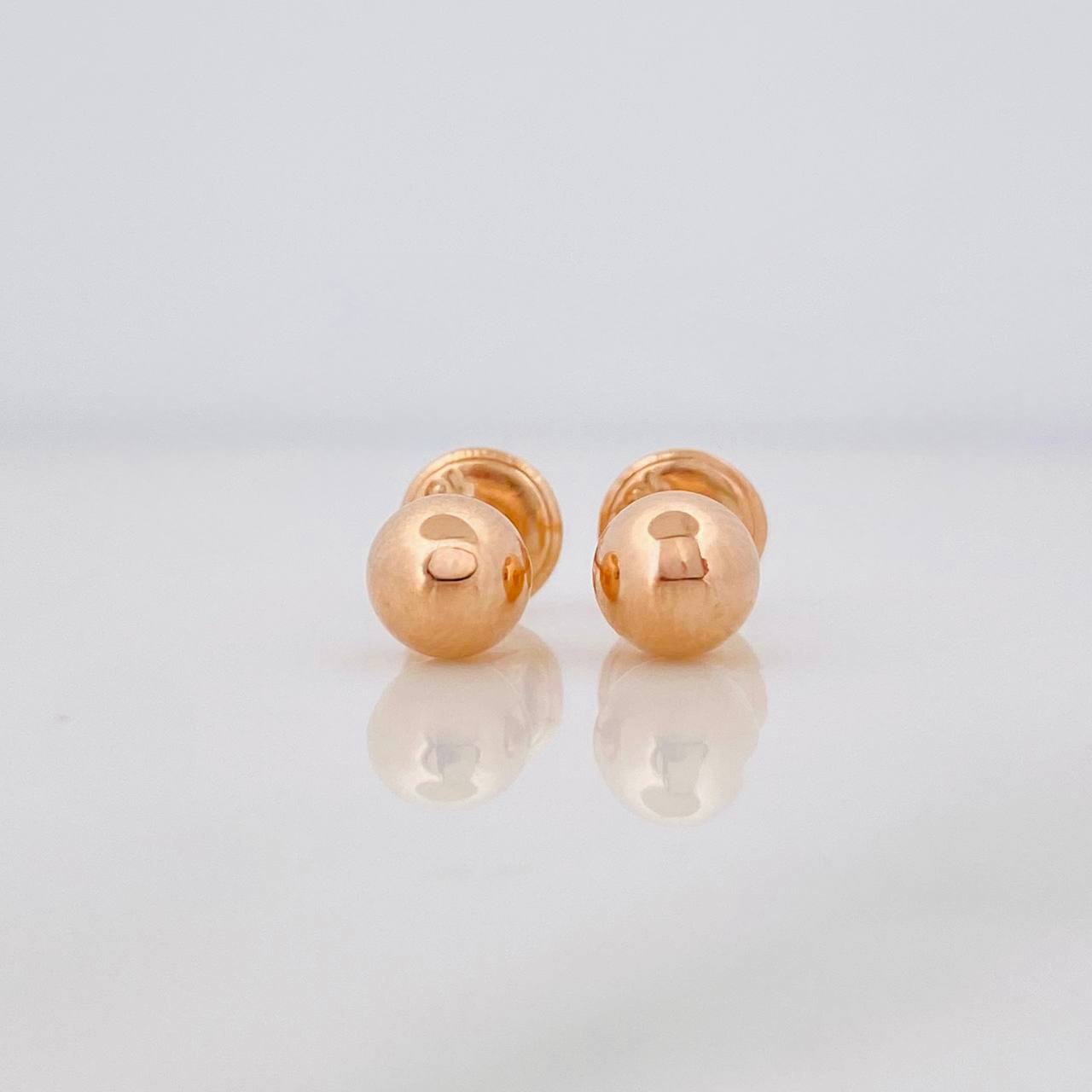 Plain Bead Stud Earrings 0.7g / in / 7mm Rose Gold 18K