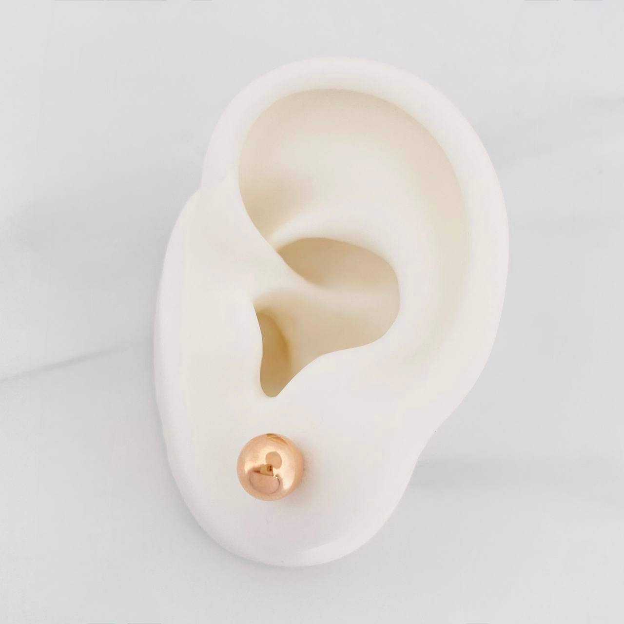 Plain Bead Stud Earrings 0.7g / in / 7mm Rose Gold 18K