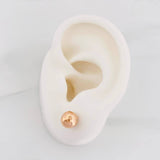Plain Bead Stud Earrings 0.7g / in / 7mm Rose Gold 18K