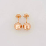 Plain Bead Stud Earrings 0.7g / in / 7mm Rose Gold 18K