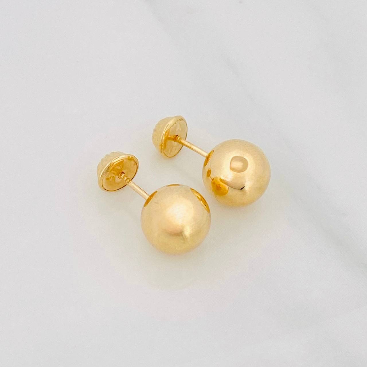 Topos Bola Lisa 0.9g / in / 8mm Oro Amarillo 18K