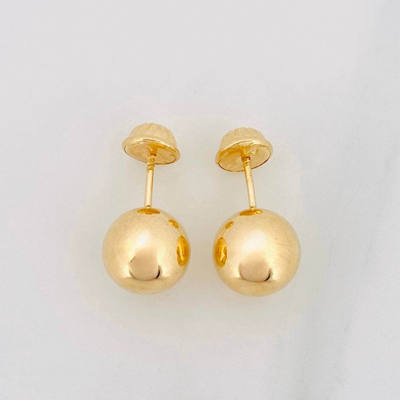 Topos Bola Lisa 0.9g / in / 8mm Oro Amarillo 18K