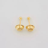 Plain Bead Stud Earrings 35g / in / 2mm Yellow Gold 18K