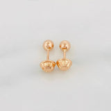 Topos Bola Lisa 0.4g / in / 3mm Oro Rosa 18K
