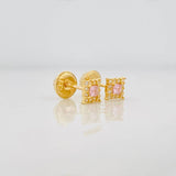 Topos Halo Cuadrado 0.7g / in / 4.6mm Oro Amarillo 18K