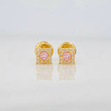 Topos Halo Cuadrado 0.7g / in / 4.6mm Oro Amarillo 18K