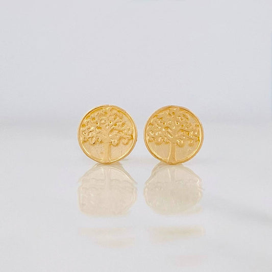 Tree of Life Stud Earrings 2.8g / in / 8.4mm Yellow Gold 18K
