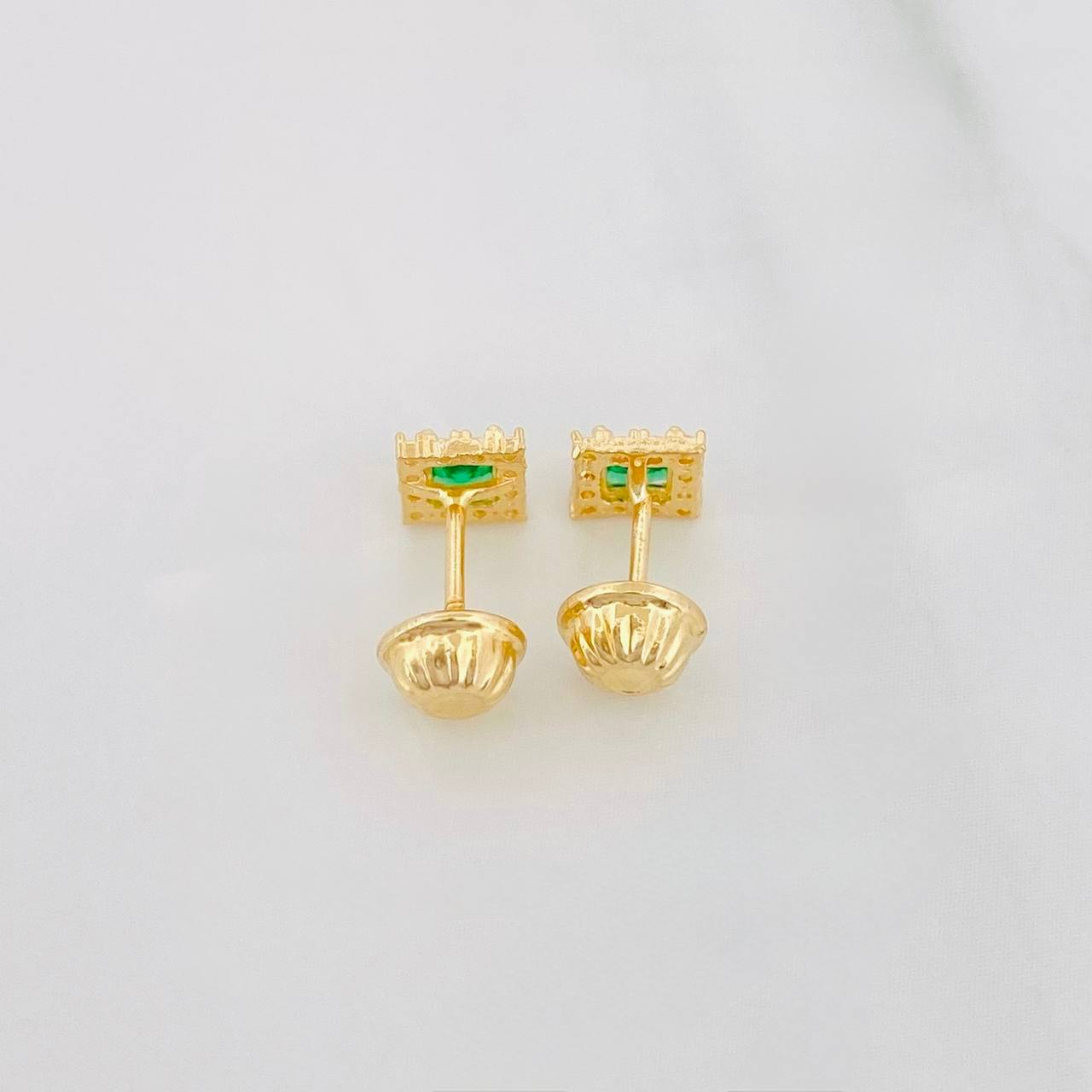 Square Halo Stud Earrings 0.7g / in / 4.5mm Yellow Gold 18K