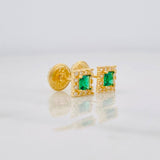 Topos Halo Cuadrado 0.8g / in / 4.5mm Oro Amarillo 18K