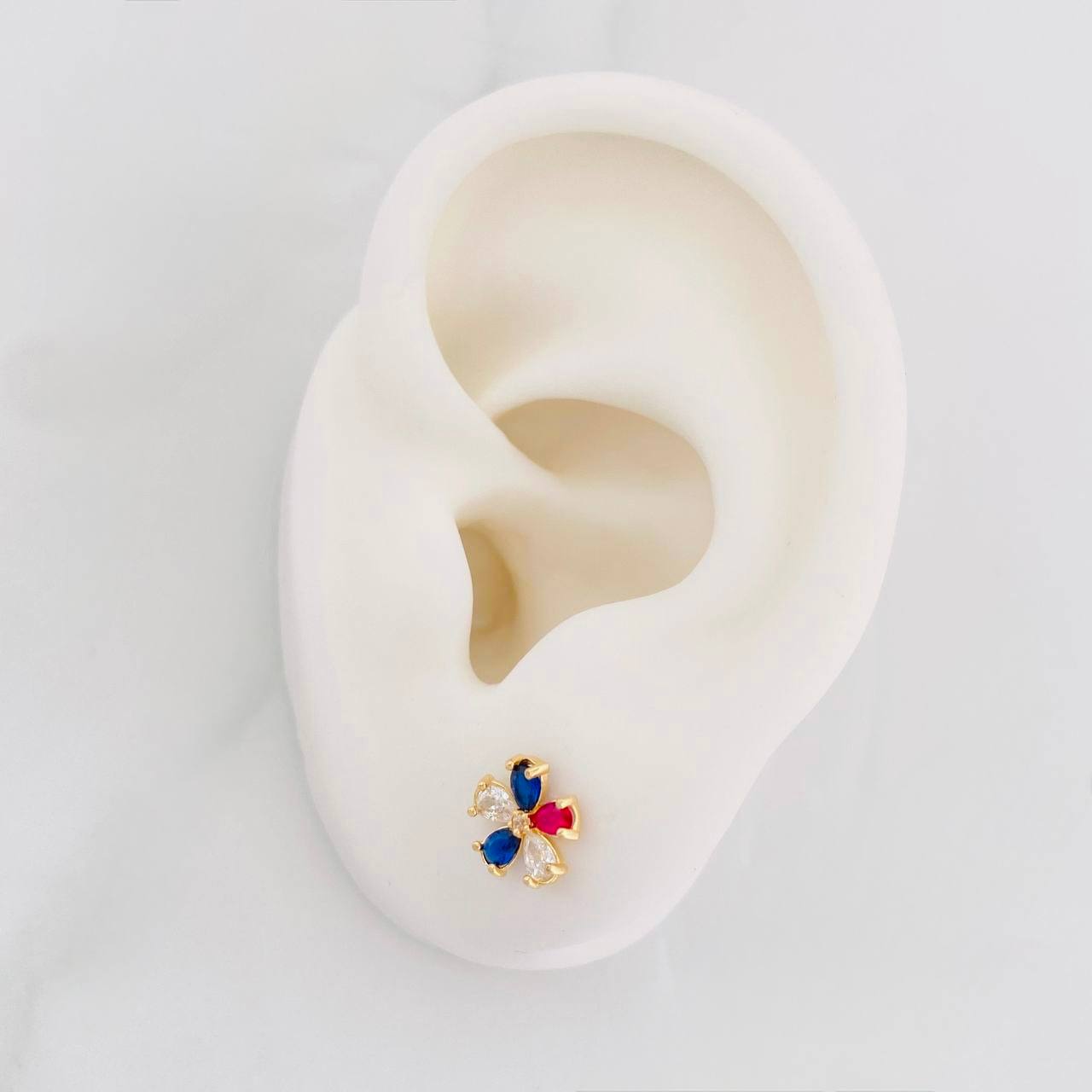 Topos Flor 0.95g / in / 7.8mm Oro Amarillo 18K