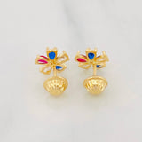 Topos Flor 0.95g / in / 7.8mm Oro Amarillo 18K