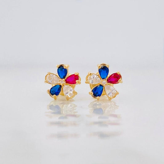 Topos Flor 0.95g / in / 7.8mm Oro Amarillo 18K