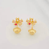 Flower Stud Earrings 1g / in / 7.9mm Yellow Gold 18K