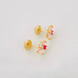 Flower Stud Earrings 1g / in / 7.9mm Yellow Gold 18K