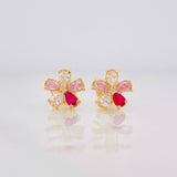 Flower Stud Earrings 1g / in / 7.9mm Yellow Gold 18K