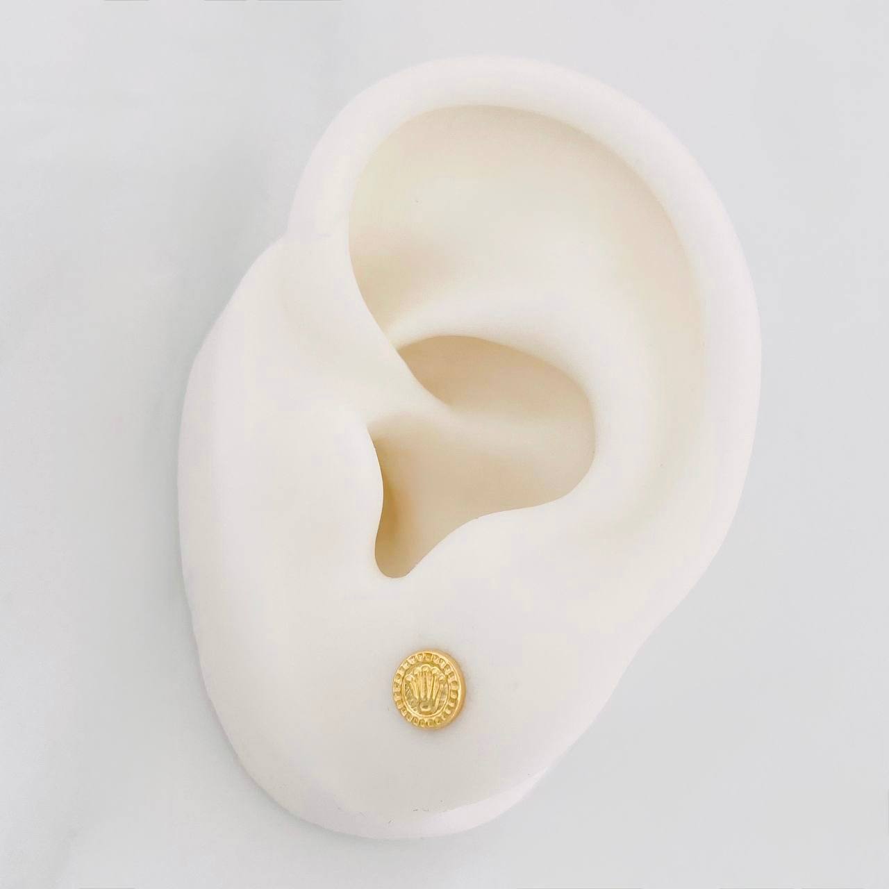 Crown Stud Earrings 0.55g / in / 5.65mm Yellow Gold 18K