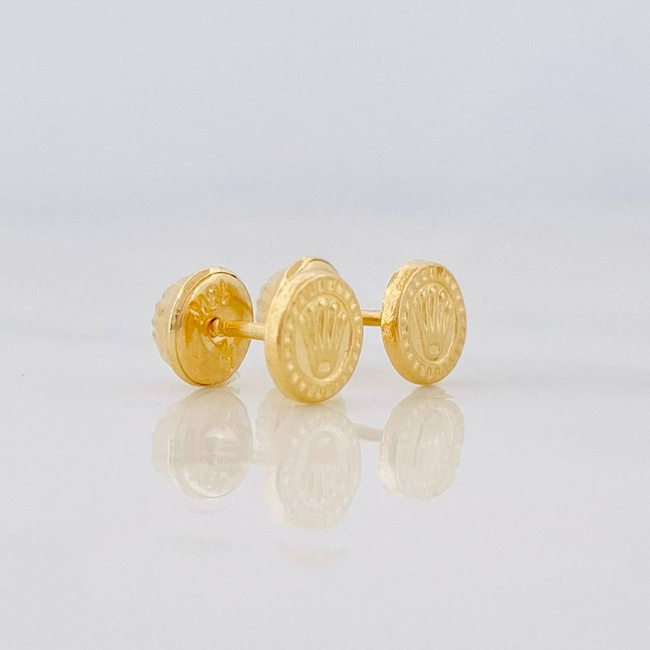 Crown Stud Earrings 0.55g / in / 5.65mm Yellow Gold 18K