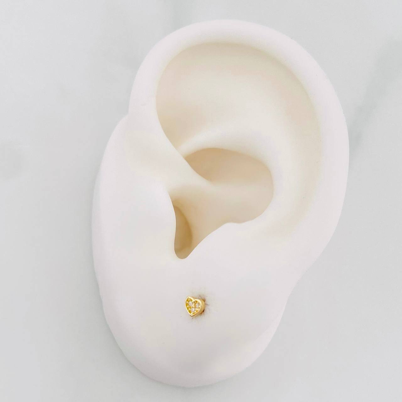 Heart Stud Earrings 0.45g / in / 3.3mm 18K Yellow Gold