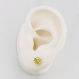 Dense Heart Stud Earrings 0.95g / in / 7.3mm Yellow Gold 18K