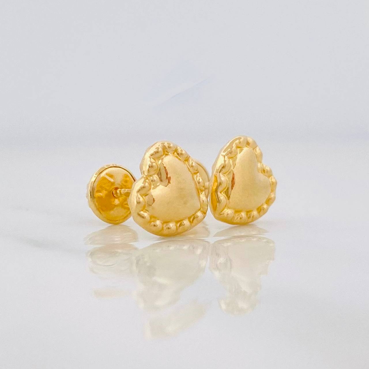 Topos Corazón Punteados 0.75g / in / 8.1mm Oro Amarillo 18K