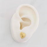 Heart Stud Earrings 0.85g / in / 8.8mm 18K Yellow Gold