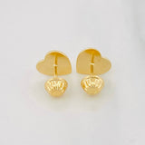 Heart Stud Earrings 0.85g / in / 8.8mm 18K Yellow Gold